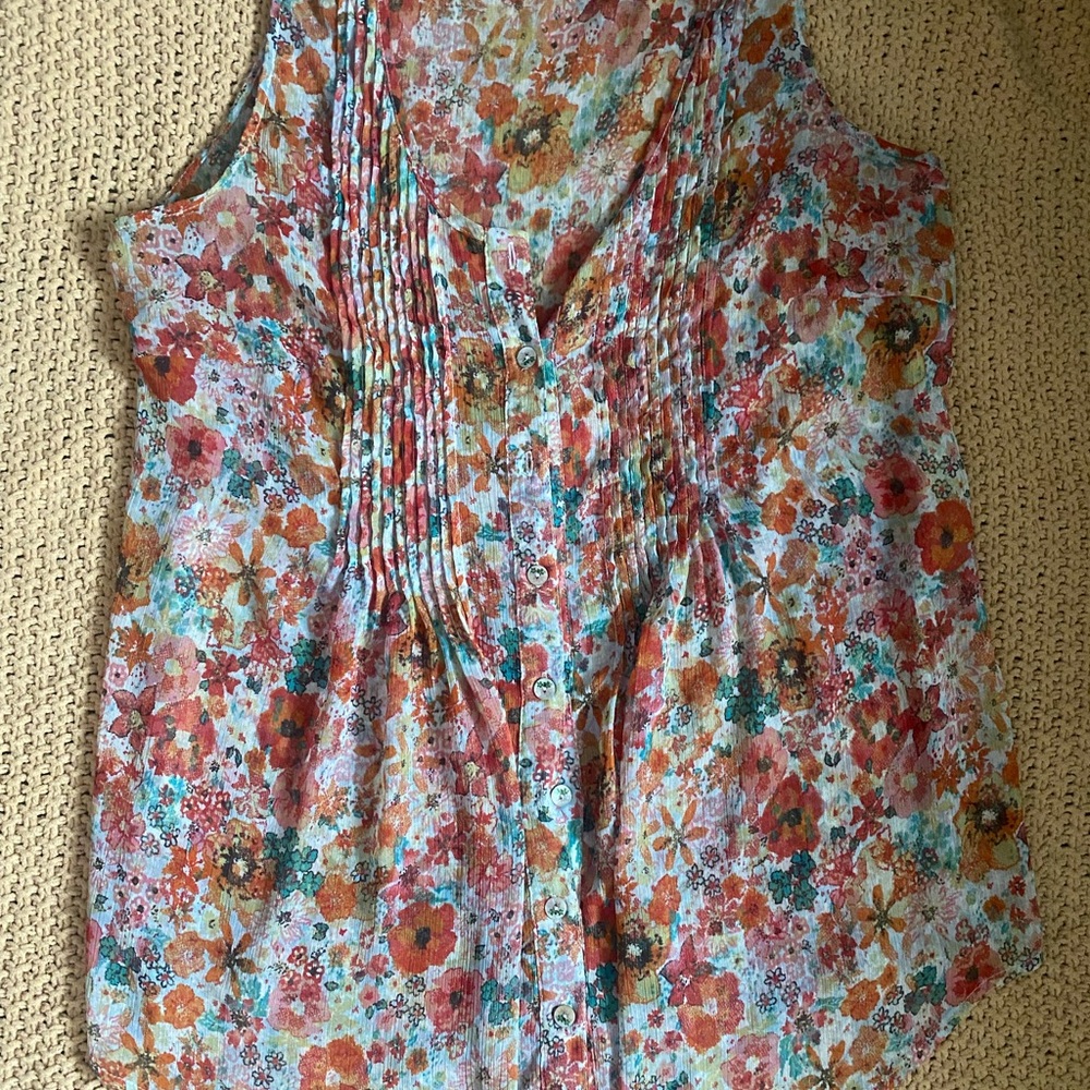 Floral Sheer Summer Boho Tank Top